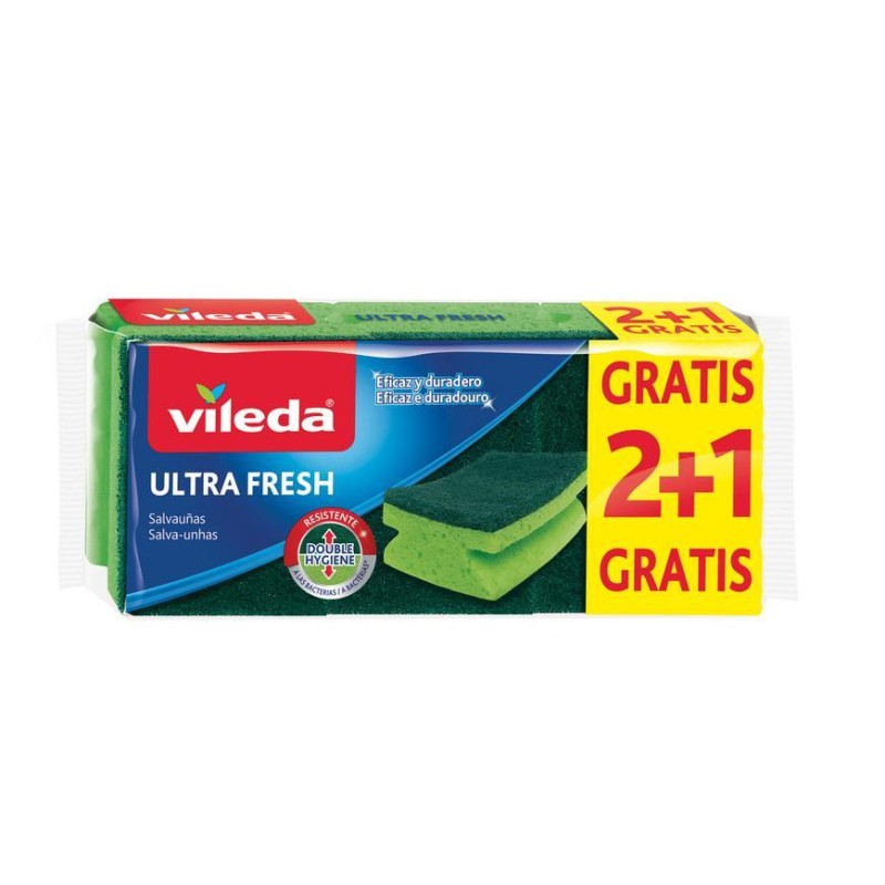 Hubka Vileda Ultra Fresh, špongia na riad, 2+1 ks