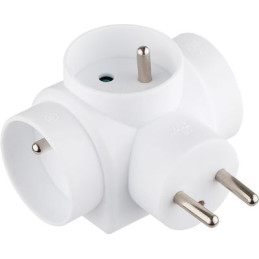 Zásuvka Strend Pro, rozbočovacia, biela, 3x 16 A