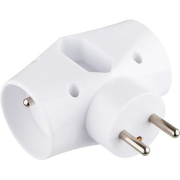 Zásuvka Strend Pro, rozbočovacia, biela, 2x 16 A + 1x 2,5 A