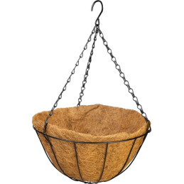 Vešiak Strend Pro, držiak na kvetináč, oceľ/kokos, visiaci, s retiazkou a háčikom, 30 cm