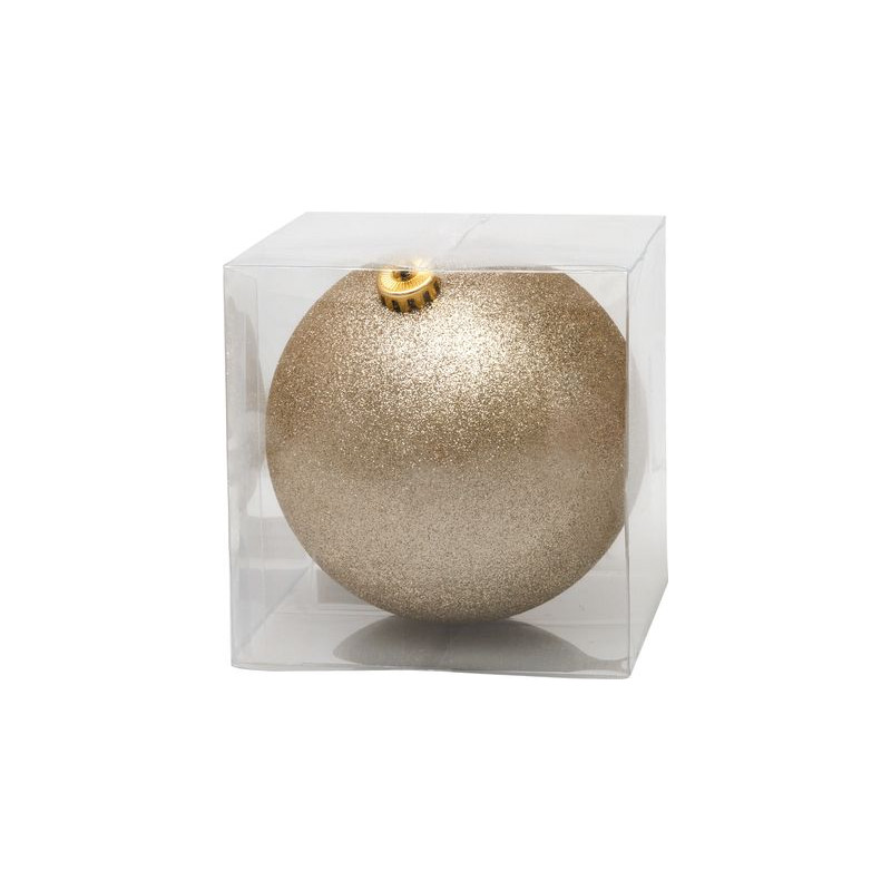 Guľa MagicHome Vianoce, 1 ks, šampaň, glitrovaná, na vianočný stromček, 15 cm Guľa MagicHome Vianoce, 1 ks, šampaň, glitrovaná, na vianočný stromček, 15 cm