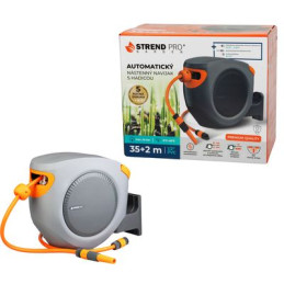 Navíjač Strend Pro Premium, na stenu, automatický 1/2", so záhradnou hadicou L-35+2 m