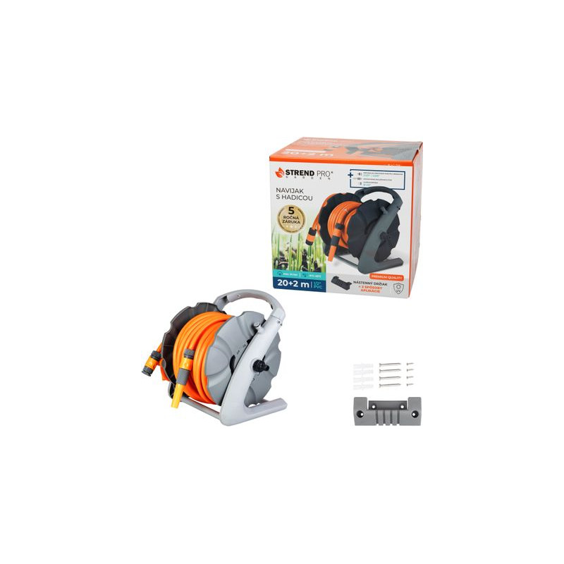 Navíjač Strend Pro Premium, so záhradnou hadicou 1/2", L-20+2 m