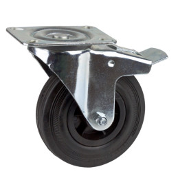 Gumové otočné koliesko s brzdou 125 mm, do 60 kg