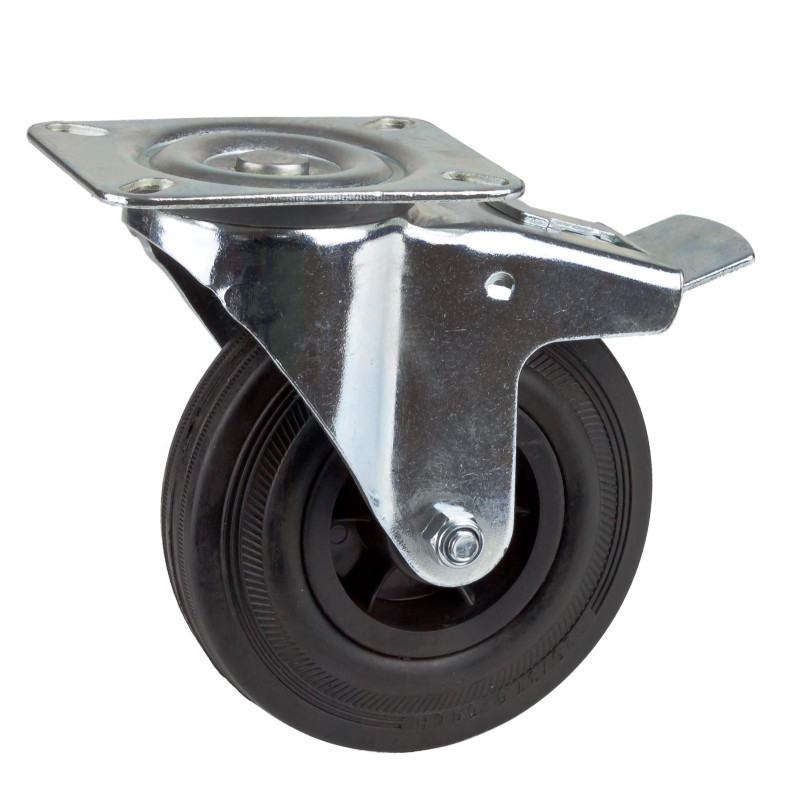 Gumové otočné koliesko s brzdou 125 mm, do 60 kg Gumové otočné koliesko s brzdou 125 mm, do 60 kg