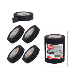 Elektrikárska izolačná páska 15 mm / 10 m, čierna, 5 ks