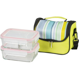 Dóza MagicHome, sada 2 ks, 2 x 900 ml, obdĺžniková, s chladiacim boxom, termobox, termo taška, sklenená