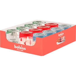 Sviečka Bolsius Starlight, 82x68 mm, 3 druhy vôní, v skle, bal. 12 ks