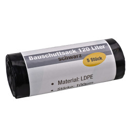 Vrecia na stavebnú sutinu 120 litrov, 100 um, čierne, 5 ks