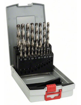 19-dielna súprava vrtákov do kovu ProBox HSS-G, DIN 338, 135° 1-10 mm