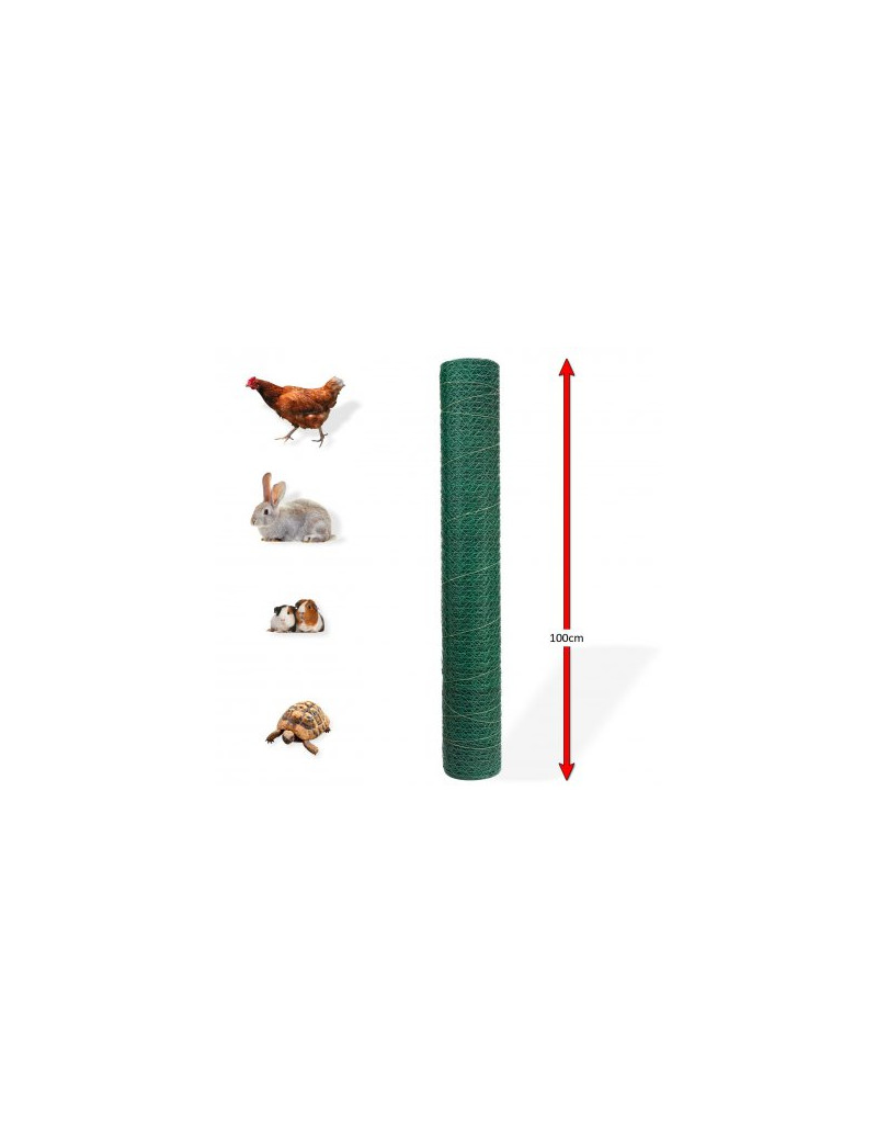 DEMA Králičie šesťhranné pletivo poplastované 25 mm, 1x25 m, drôt 0,8 mm, zelené