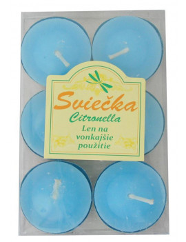 Sviečka Citronella C-151, čajovka, modrá, bal. 6 ks