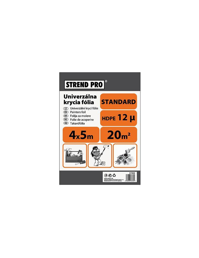 Fólia Strend Pro maliarska, Standard 4x12,5 m, 12µ, zakrývacia