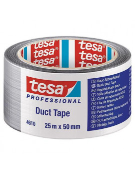Páska tesa® BASIC Duct Tape, strieborná, textilná, 50 mm, L-25 m