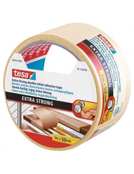 Páska tesa® Extra STRONG Permanent, objostranne lepiaca, fóliová, biela , 50 mm, L-5 m