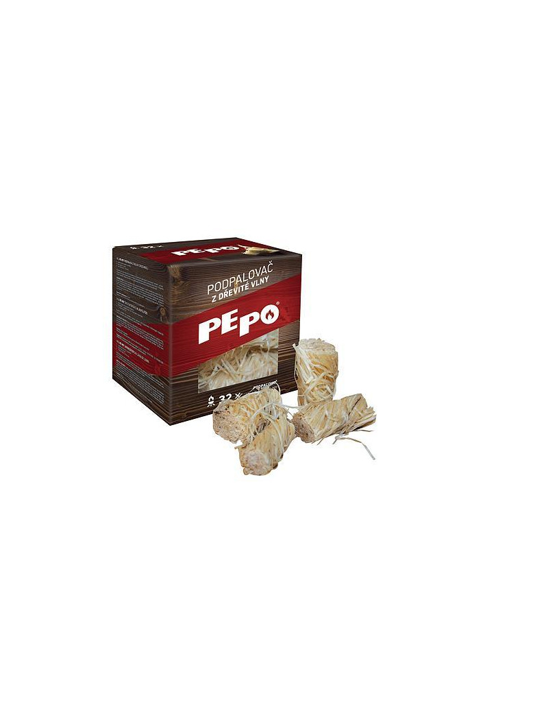 Podpaľovač PE-PO®, drevitá vlna, 100 kúskov, 5 cm
