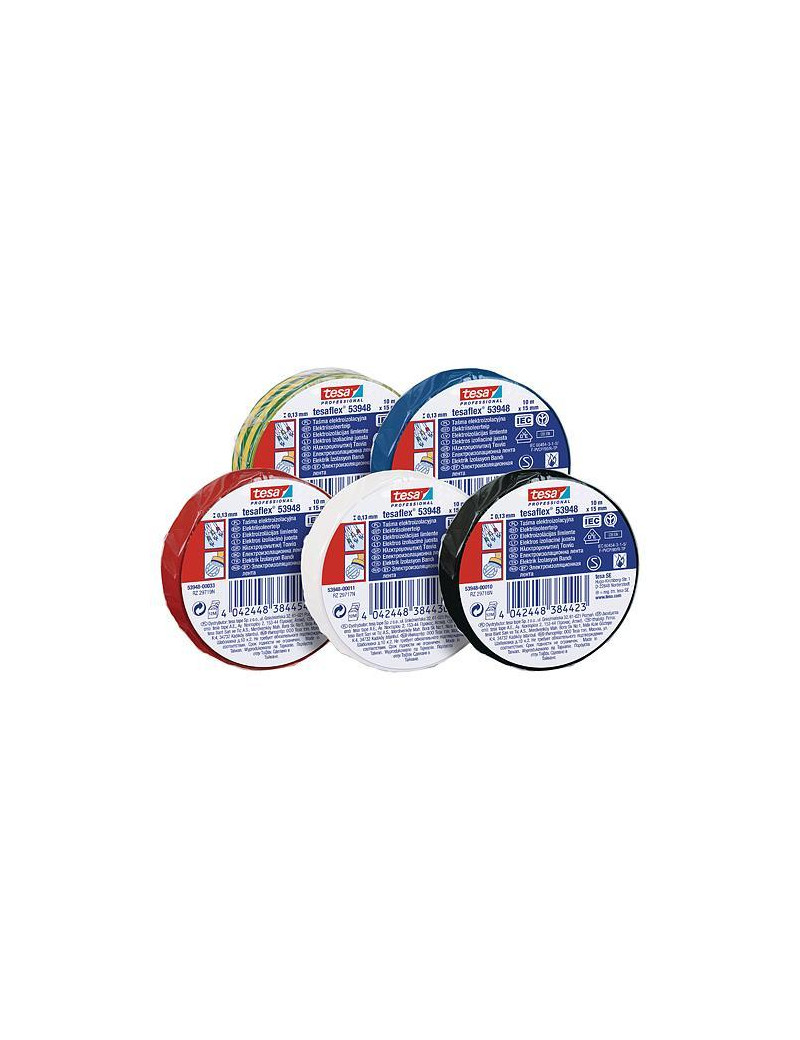 Páska tesa® PRO tesaflex®, elektroizolačná, sPVC, 15 mm, biela, L-10 m