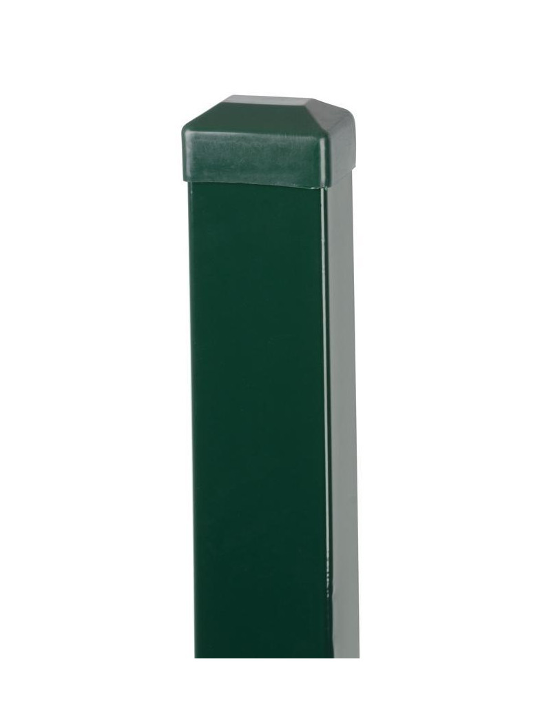 Stĺpik EUROSTANDARD 2200/60x40/1,25 mm, hranatý, zelený, RAL6005, Zn+PVC, čiapočka