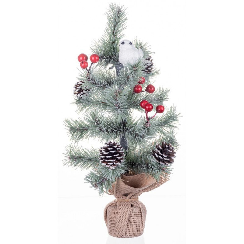 Stromček MagicHome Vianoce, ozdobený, prírodný, 36 cm