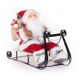 Dekorácia MagicHome Vianoce, Santa na sánkach, červený, 46 cm