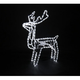 Dekorácia MagicHome Vianoce, Sob, 216 LED studená biela, s otočnou hlavou, 230V, 50 Hz, exteriér, 64,50x44,50x84 cm