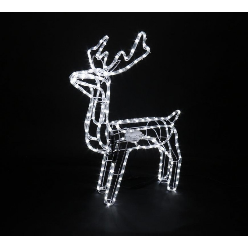 Dekorácia MagicHome Vianoce, Sob, 216 LED studená biela, s otočnou hlavou, 230V, 50 Hz, exteriér, 64,50x44,50x84 cm
