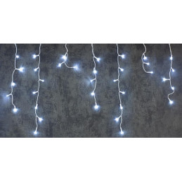 Reťaz MagicHome Vianoce Icicle, 200 LED studená biela, cencúľová, jednoduché svietenie, časovač, 230 V, 50 Hz, IP44, exteriér,