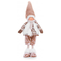 Postavička MagicHome Vianoce, Chlapček, látkový, hnedo-biely, 22x12x53 cm