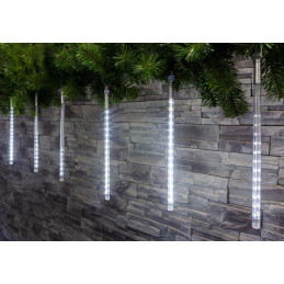 Reťaz MagicHome Vianoce Icicle, 240 LED studená biela, 8 cencúľov, vodopádový efekt, 230 V, 50 Hz, IP44, exteriér, osvetlenie,
