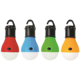 Svietidlo Strend Pro Camping C748, lampa kempingová, tvar žiarovky, 3xAAA, červená/modrá/zelená/oranžová, 12 ks