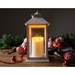 Lampáš MagicHome Vianoce, LED, 3xAAA, plast, biely, 14x14x33 cm