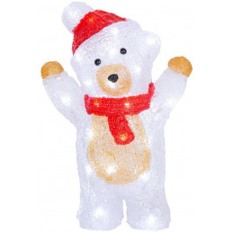 Dekorácia MagicHome Vianoce, Medveď, 30 LED, studená biela, akryl, IP44, exteriér, 19x11,5x30 cm