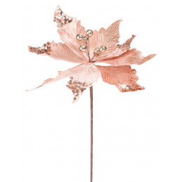Kvet MagicHome Vianoce, Poinssetia, medený, stonka, 31 cm