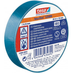 Páska tesa® PRO tesaflex®, elektroizolačná, lepiaca, sPVC, 19 mm, modrá, L-20 m