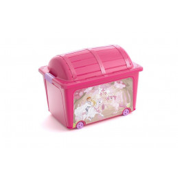 Box KIS W Box Princess, 50L, ružový, 39x57x43 cm, s vekom, s kolieskami
