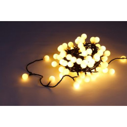 Reťaz MagicHome Vianoce Cherry Balls, 100x LED teplá biela, IP44, 8 funkcií, osvetlenie, L-9,90 m