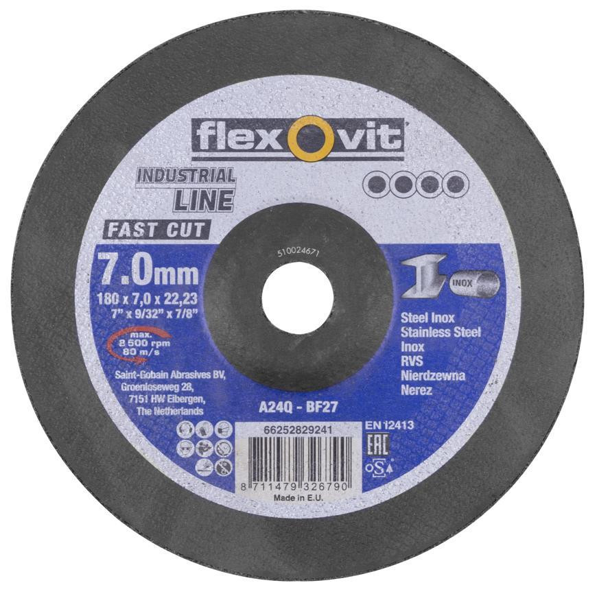 Flexovit Kotuc flexOvit FastCut A5360 180x7.0x22.2 mm, A24Q-BF27, oceľ