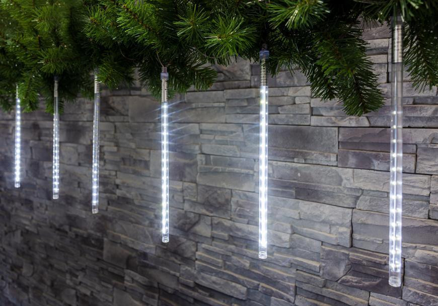 MagicHome Vianoce Reťaz Icicle, 720 LED studená biela, 24 cencúľov, vodopádový efekt, 230 V, 50 Hz, IP44, exteriér, osvetlenie,