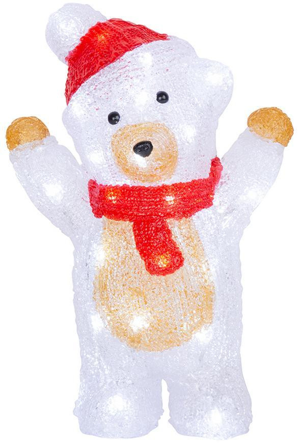 MagicHome Vianoce Dekorácia MagicHome Vianoce, Medveď, 30 LED, studená biela, akryl, IP44, exteriér, 19x11,5x30 cm