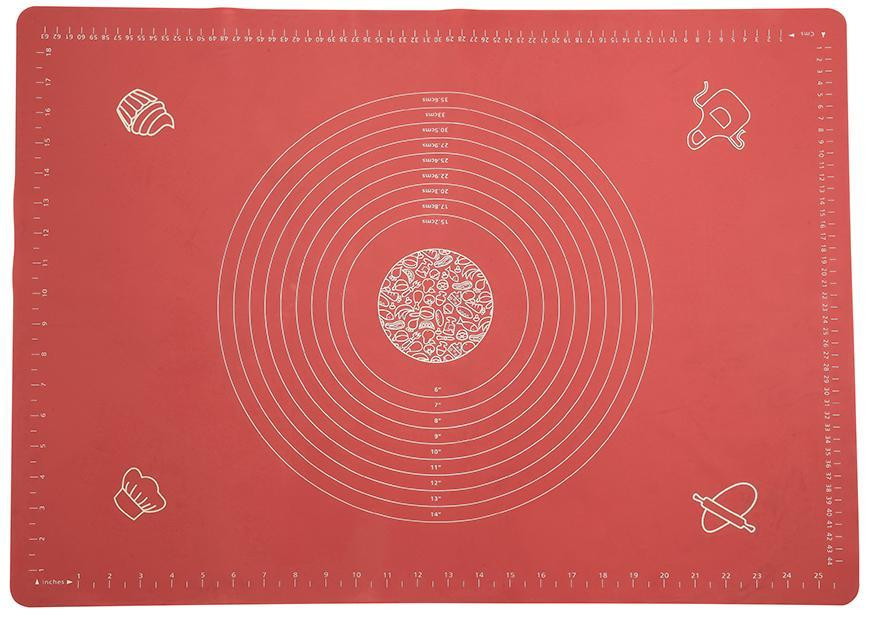MagicHome Podložka MagicHome, na cesto, silkón, červená, 64x45 cm